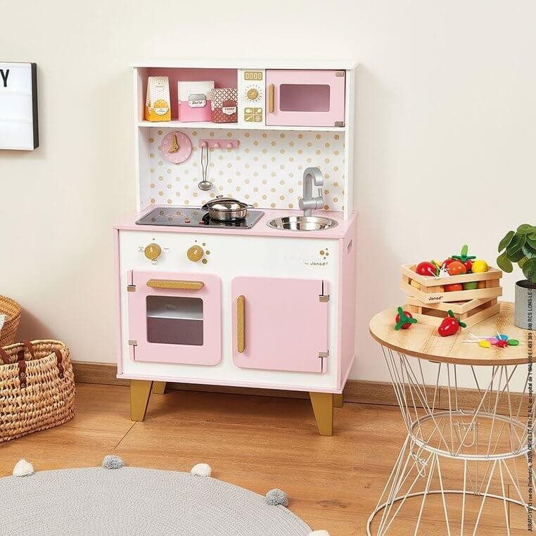 Duża kuchnia drewniana z dźwiękiem i 6 akcesoriami Candy Chic / Janod
