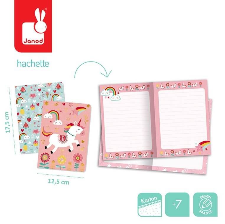 Zestaw 2 miękkich notesów Jednorożec / Jano
