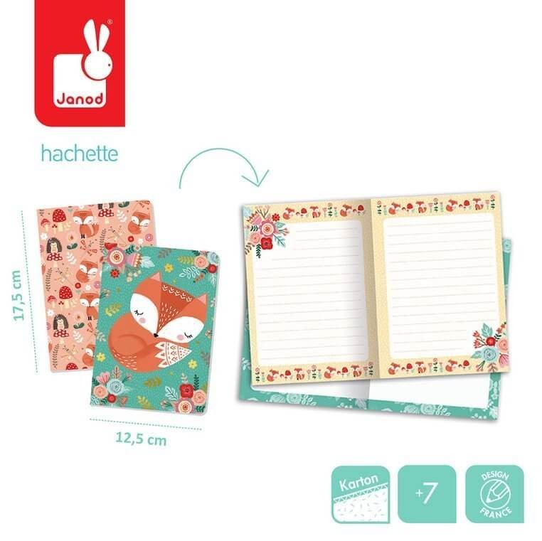 Zestaw 2 miękkich notesów Lisek / Janod