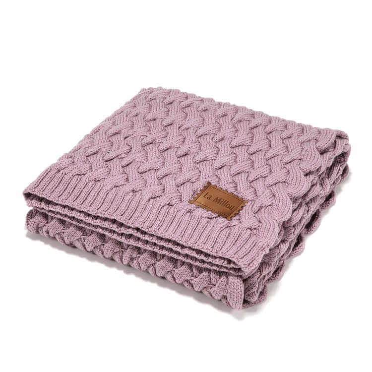 Kocyk ze 100% wełny merino - TENDER COLLECTION - Raspberry / La Millou