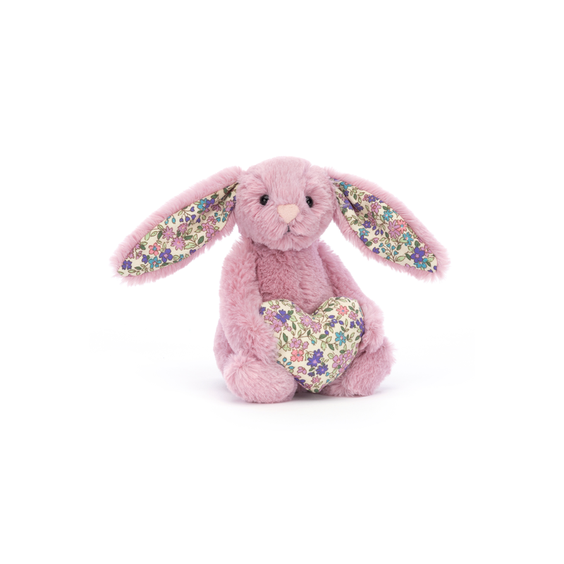 Blossom Królik z sercem różowy, uszy w kwiaty 15 cm / Jellycat BL6HTB