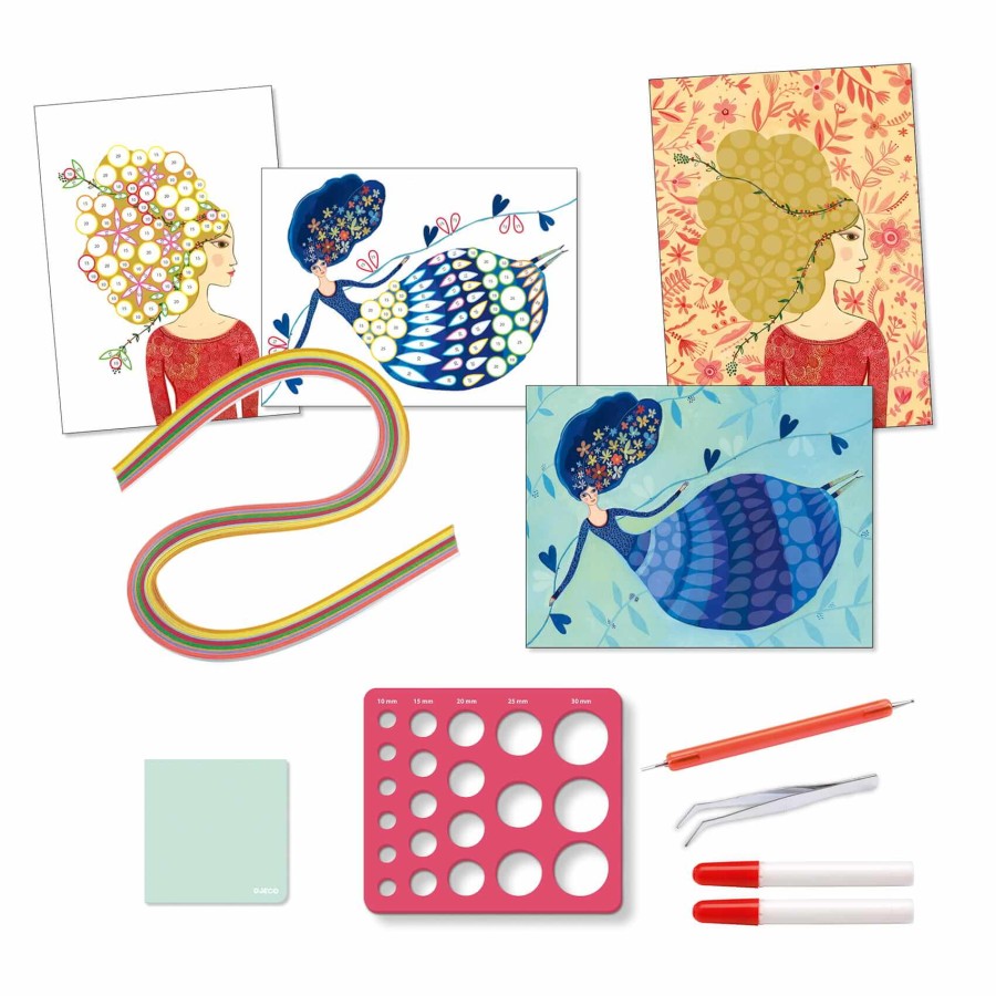 Zestaw artystyczny SUKNIE I WŁOSY Quilling / Djeco DJ08622