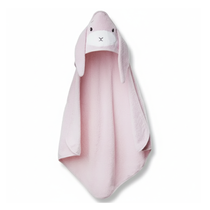 Ręcznik z kapturkiem Królik Effik - różowy / Effiki