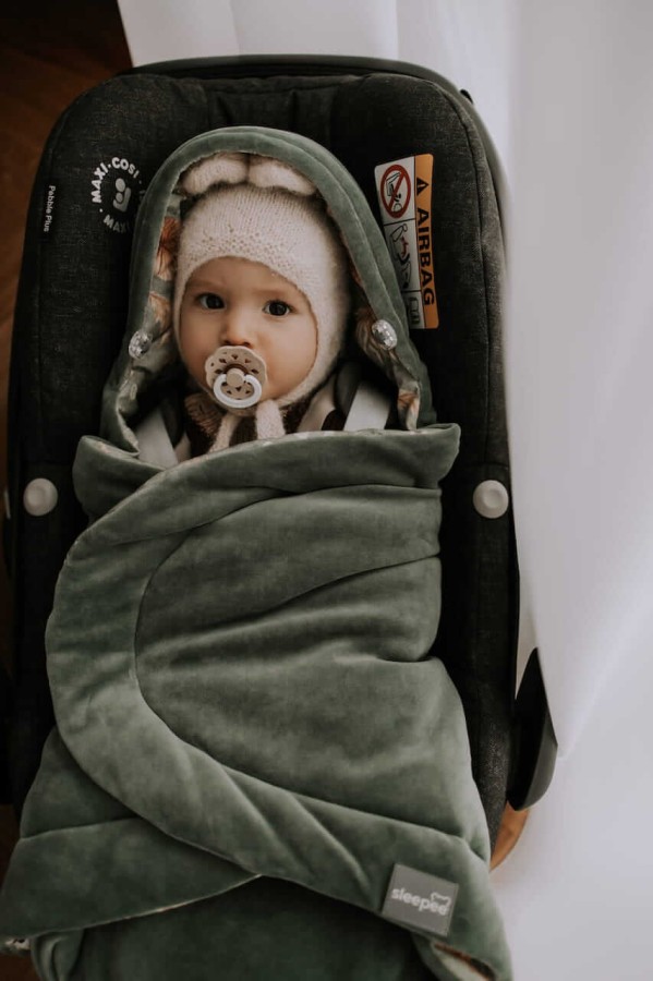 Otulacz, kocyk do fotelika samochodowego - bohemian green / Sleepee