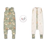 Dwustronny śpiworek z nóżkami Bohemian Green - Bohemian Botanic / Sleepee