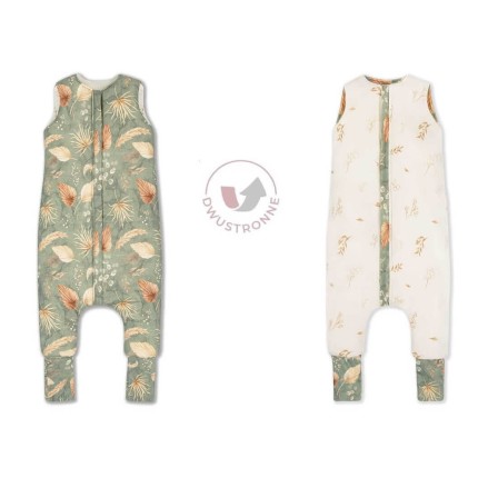 Dwustronny śpiworek z nóżkami Bohemian Green - Bohemian Botanic / Sleepee