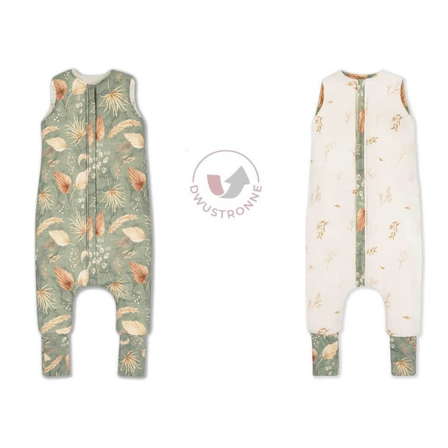 Dwustronny śpiworek z nóżkami Bohemian Green - Bohemian Botanic / Sleepee