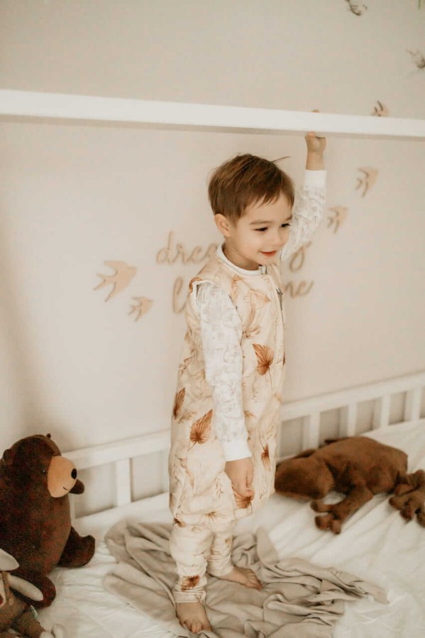 Dwustronny śpiworek z nóżkami Bohemian Sand - Bohemian Botanic / Sleepee