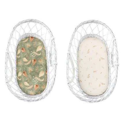 Prześcieradło do gondoli We Care 2-pak Bohemian Green - Bohemian Botanic / Sleepee