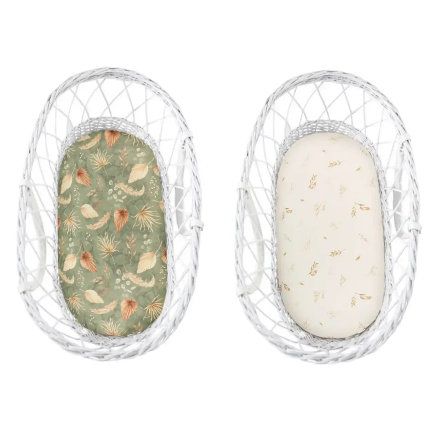 Prześcieradło do gondoli We Care 2-pak Bohemian Green - Bohemian Botanic / Sleepee