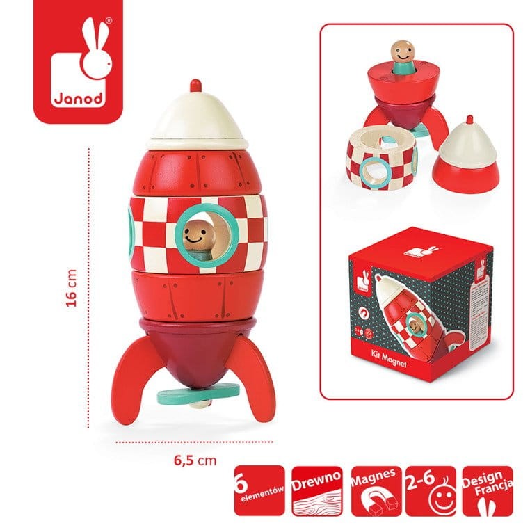 Rakieta drewniana magnetyczna / Janod