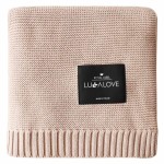 Duży koc bambusowy 120x100 cm - karmelowy beż / Lullalove