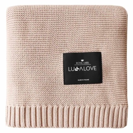 Duży koc bambusowy 120x100 cm - karmelowy beż / Lullalove