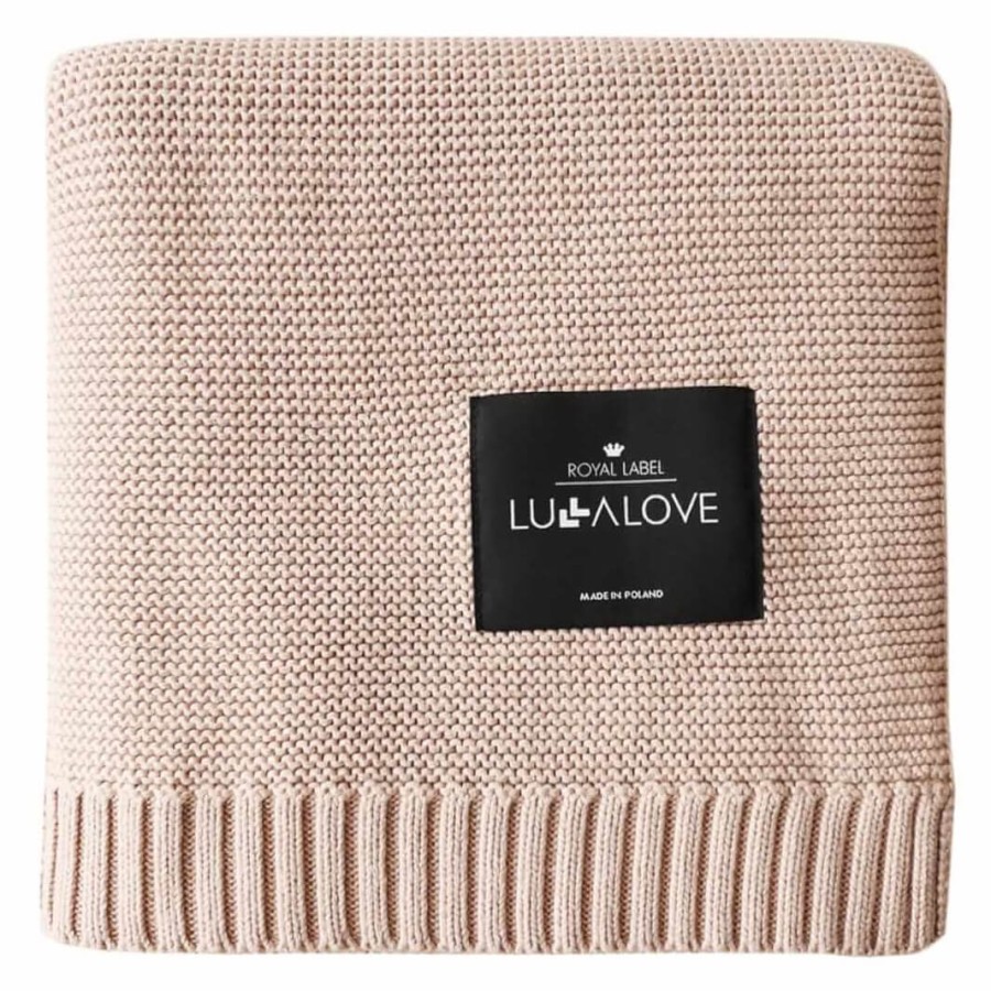 Duży koc bambusowy 120x100 cm - karmelowy beż / Lullalove