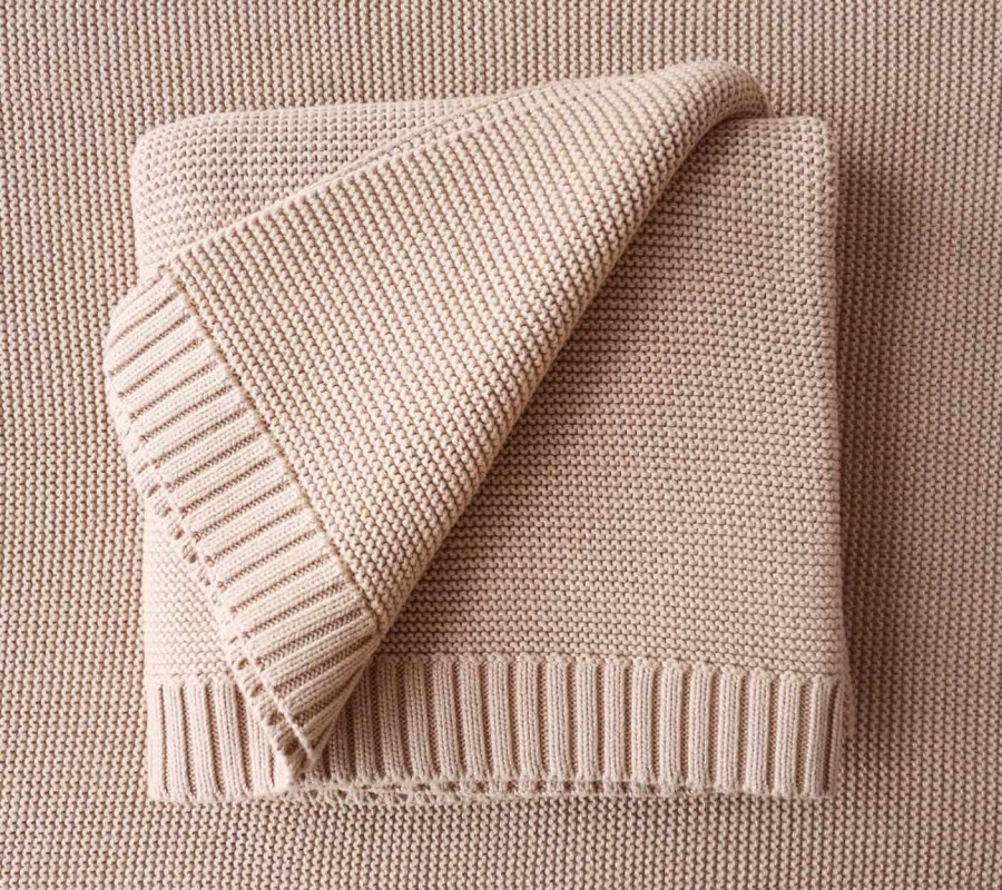 Duży koc bambusowy 120x100 cm - karmelowy beż / Lullalove