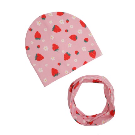 Czapka z kominem wiosenno-jesienna TRUSKAWECZKA, rozm. 10+ / UL&KA