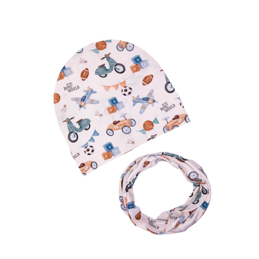 Czapka z kominem - LET'S PLAY WHITE / UL&KA