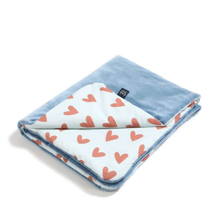 Ciepły Koc Bawełna Cotto - HEARTBEAT BLUE / La Millou