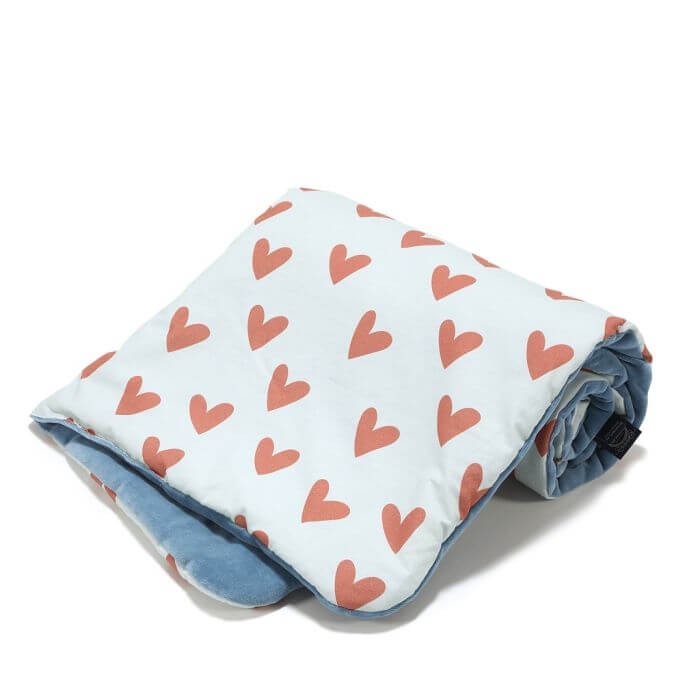 Ciepły Koc Bawełna Cotto - HEARTBEAT BLUE / La Millou