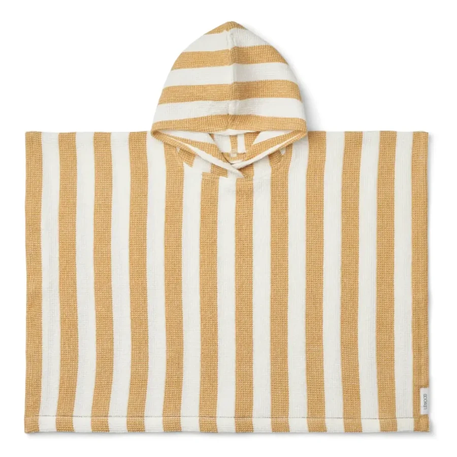 Ponczo Paco Y/D stripes - White-Yellow Mellow/ Liewood