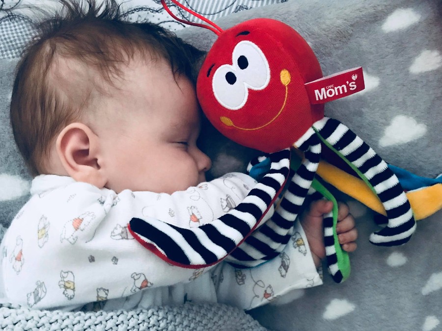 Mini ośmiorniczka kontrastowa CZERWONA / Mom's Care