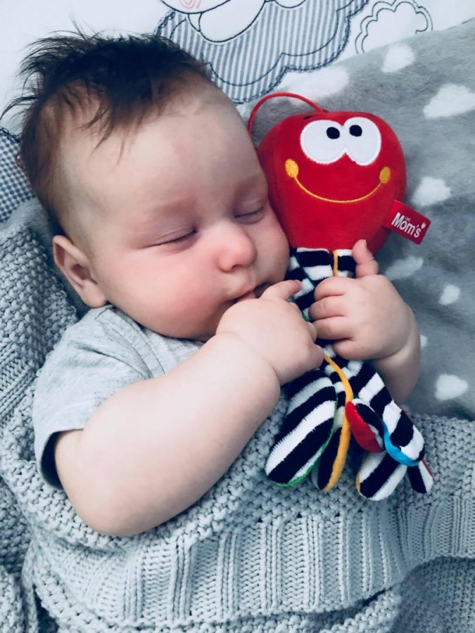 Mini ośmiorniczka kontrastowa CZERWONA / Mom's Care