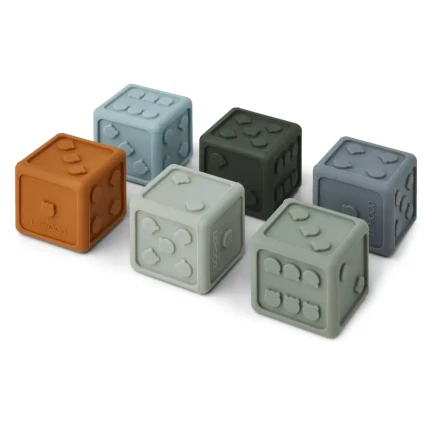 Silikonowe klocki Gloria 6 szt. - Blue multi mix / Liewood