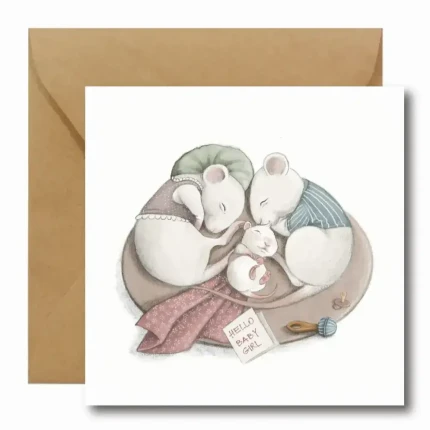 Kartka z okazji narodzin dziewczynki / Hi Little