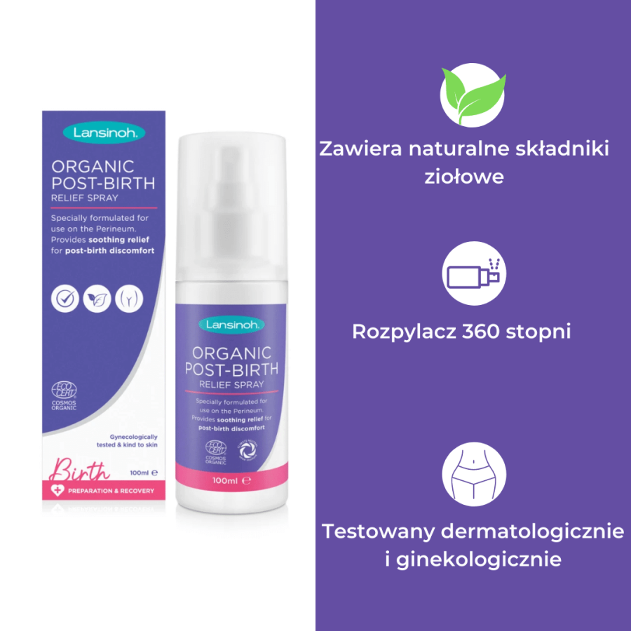 Organiczny poporodowy spray przeciwbólowy / Lansinoh