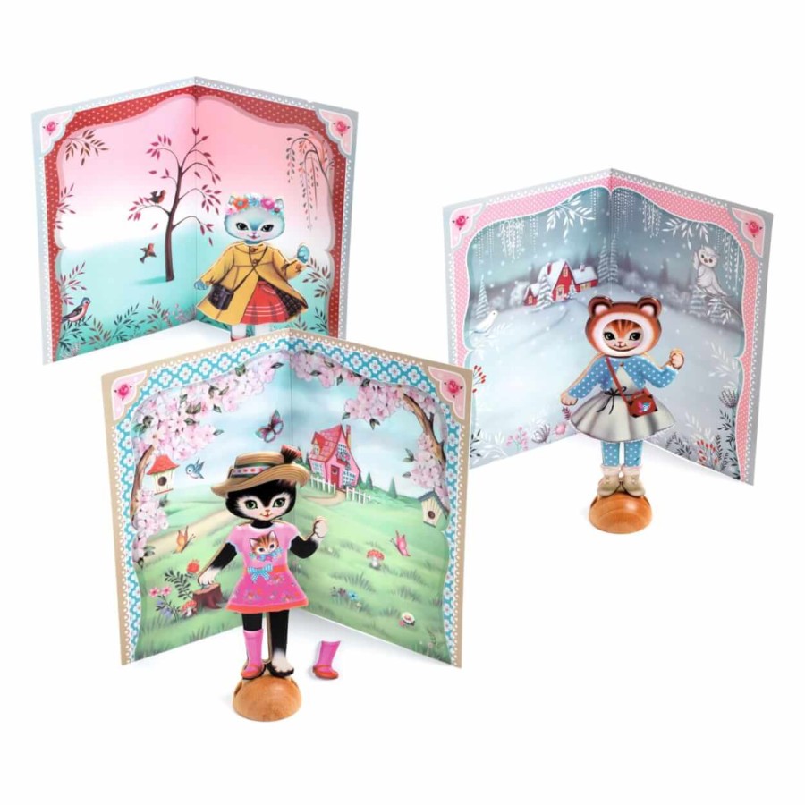 Mała przebieralnia z naklejkami KOTKI / Djeco DJ09859