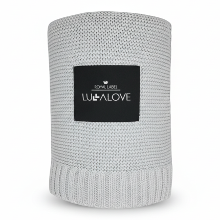 Duży koc bambusowy 120x100 cm - szary / Lullalove