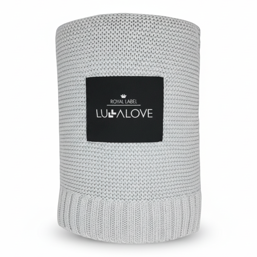 Duży koc bambusowy 120x100 cm - szary / Lullalove