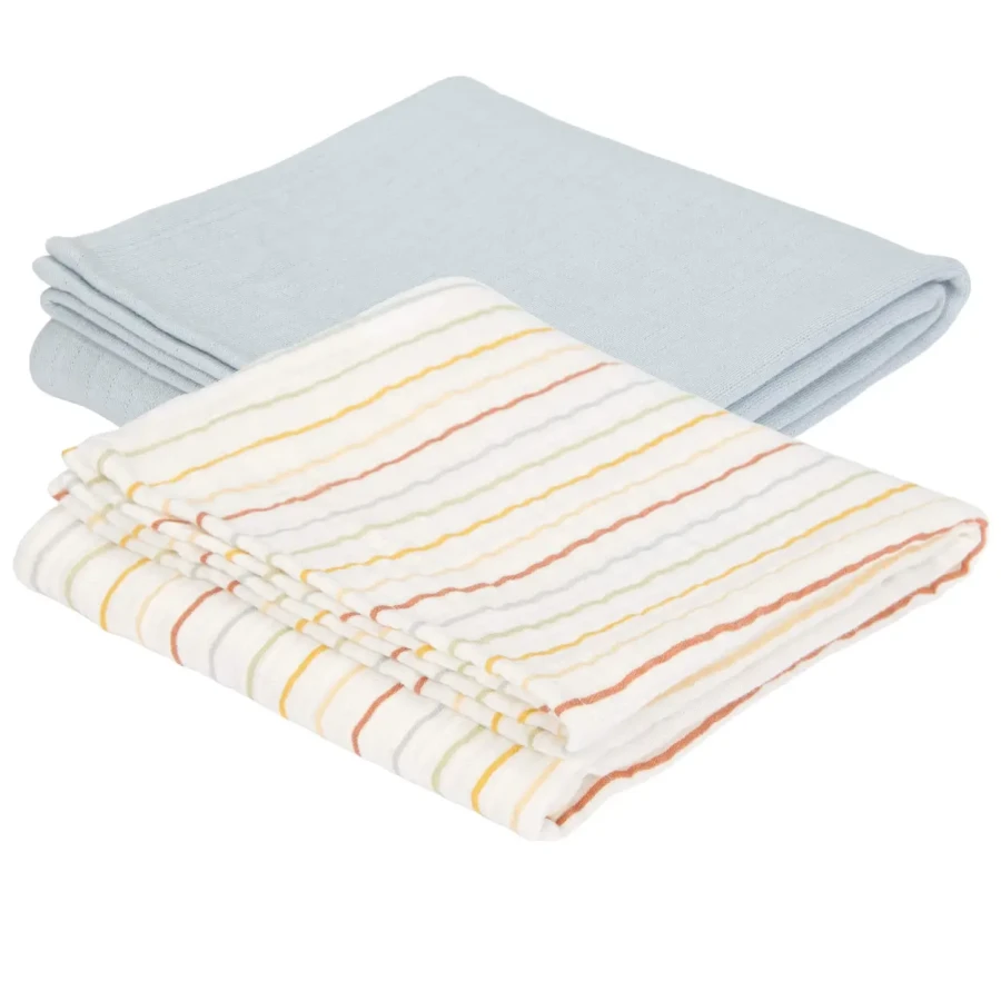 Otulacze 70x70 cm (2szt.) Vintage Sunny Stripes - Pure Soft Blue / Little Dutch