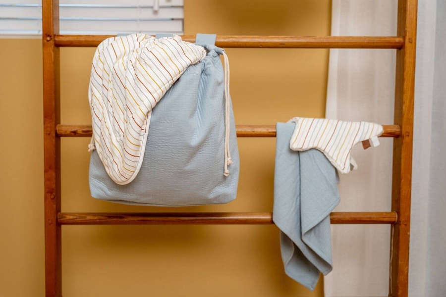 Otulacze 70x70 cm (2szt.) Vintage Sunny Stripes - Pure Soft Blue / Little Dutch