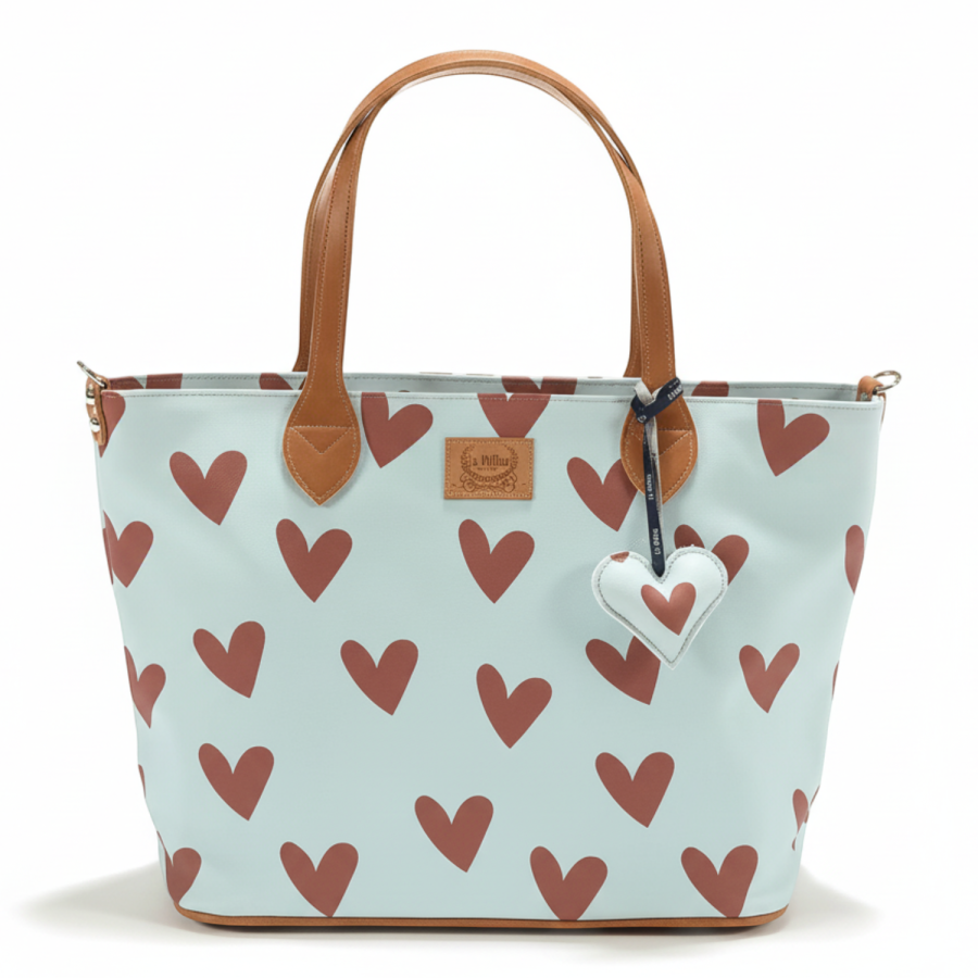 Torba dla mamy M - FEERIA PREMIUM - HEARTBEAT BLUE / La Millou