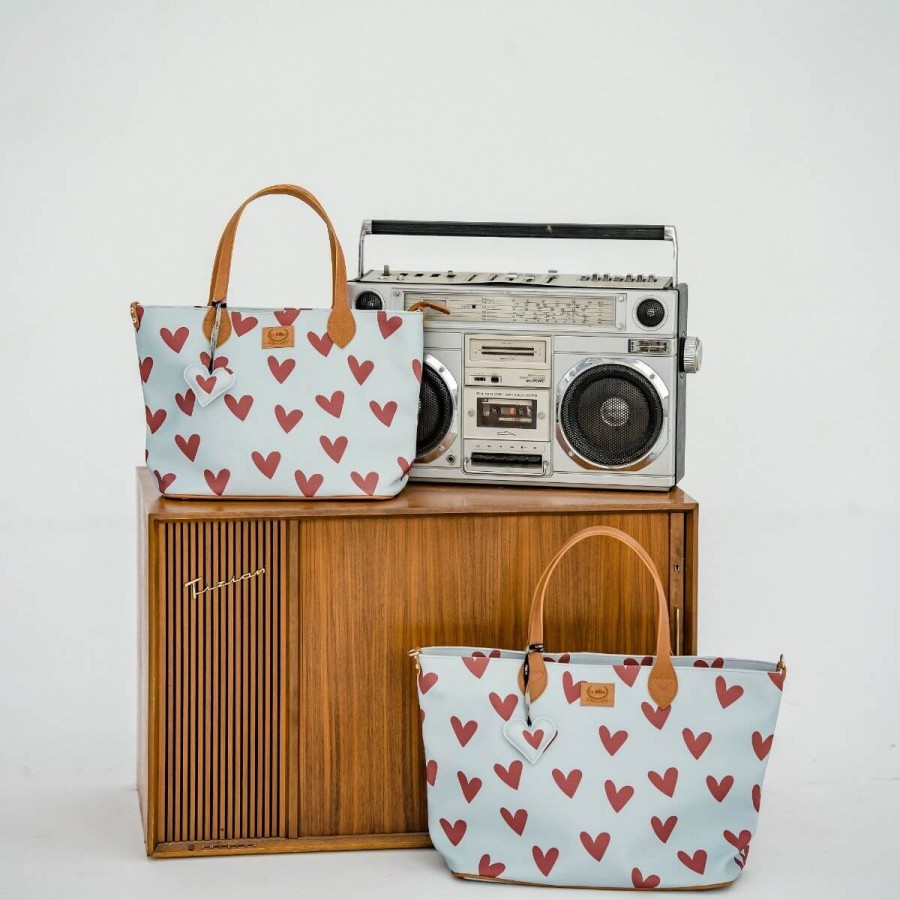 Torba dla mamy M - FEERIA PREMIUM - HEARTBEAT BLUE / La Millou