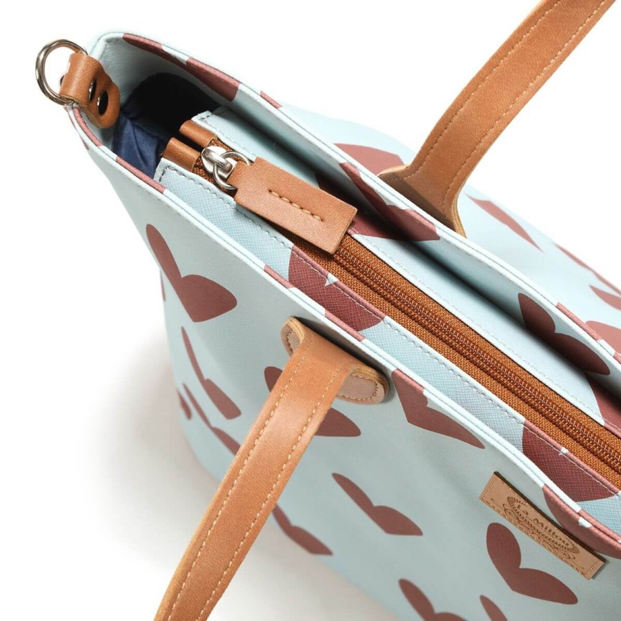 Torba dla mamy M - FEERIA PREMIUM - HEARTBEAT BLUE / La Millou