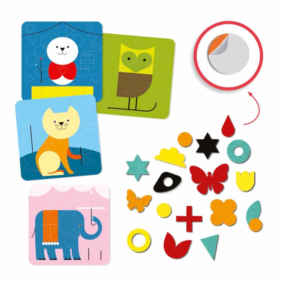 Wyklejanki filcowe SŁODKIE STWORZENIA / Djeco DJ09863