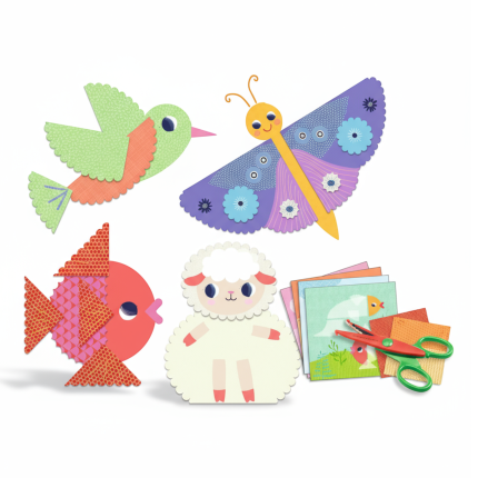 Zestaw KOLAŻE DLA NAJMŁODSZYCH-WYCINANKI 3+ / Djeco DJ09057