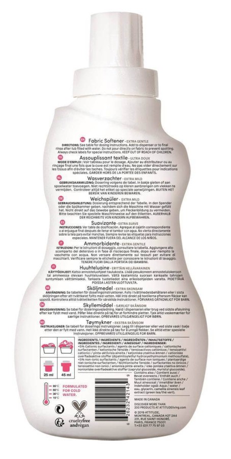 Płyn do płukania ubranek dziecięcych Bezzapachowy, 1L / Attitude