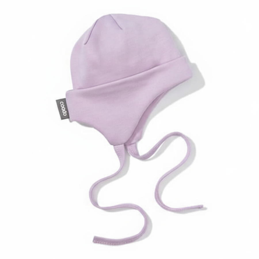 Czapeczka zawiązywana - lawendowy / Coodo