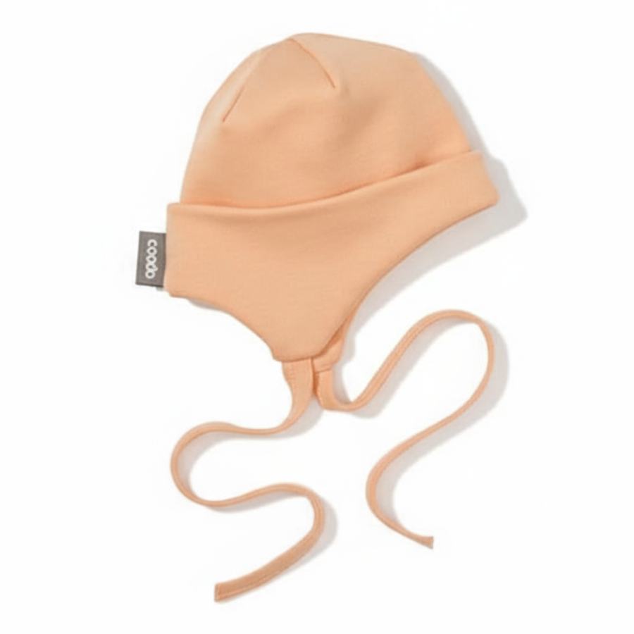 Czapeczka zawiązywana - brzoskwiniowy / Coodo