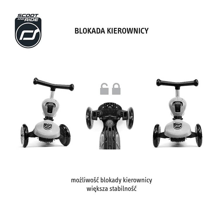 Highwaykick 1 Lifestyle 2w1 Jeździk i hulajnoga z zamykanym schowkiem 1-5 lat Zebra / Scootandride