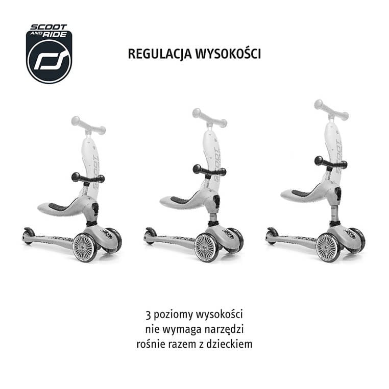Highwaykick 1 Lifestyle 2w1 Jeździk i hulajnoga z zamykanym schowkiem 1-5 lat Zebra / Scootandride