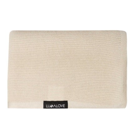 Lekki, dzianinowy kocyk - mgiełka Beż/ Lullalove