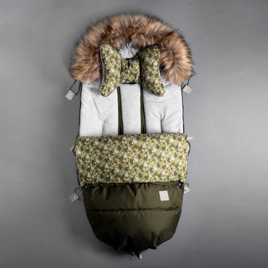 Śpiworek zimowy rozmiar 6-24m KHAKI z futrem / Beztroska