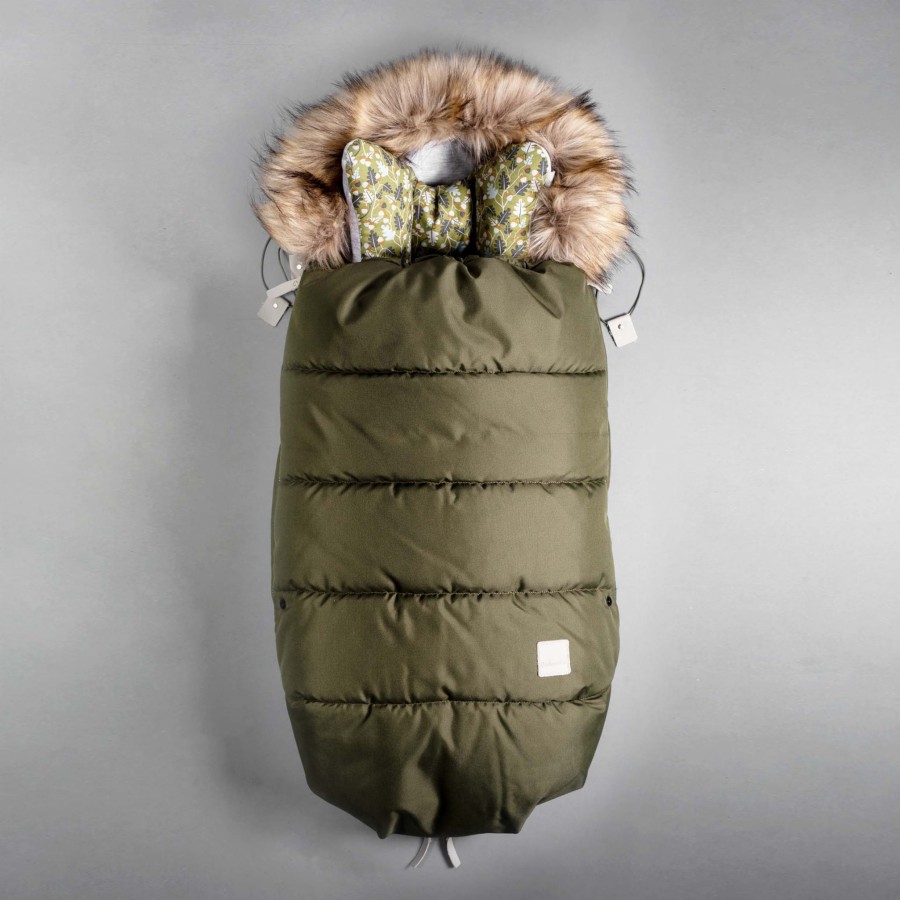 Śpiworek zimowy rozmiar 6-24m KHAKI z futrem / Beztroska