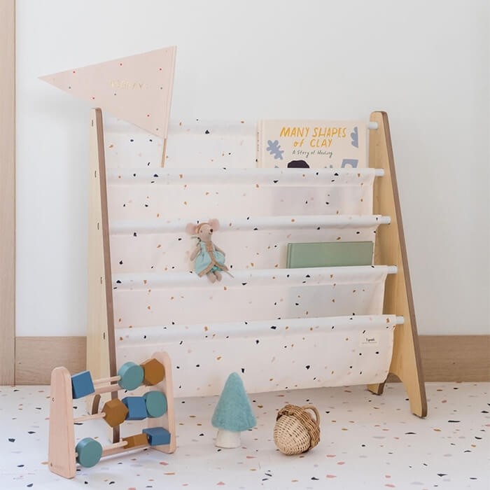 Stojak na Książki Recycled Terrazzo Cream / 3 Sprouts