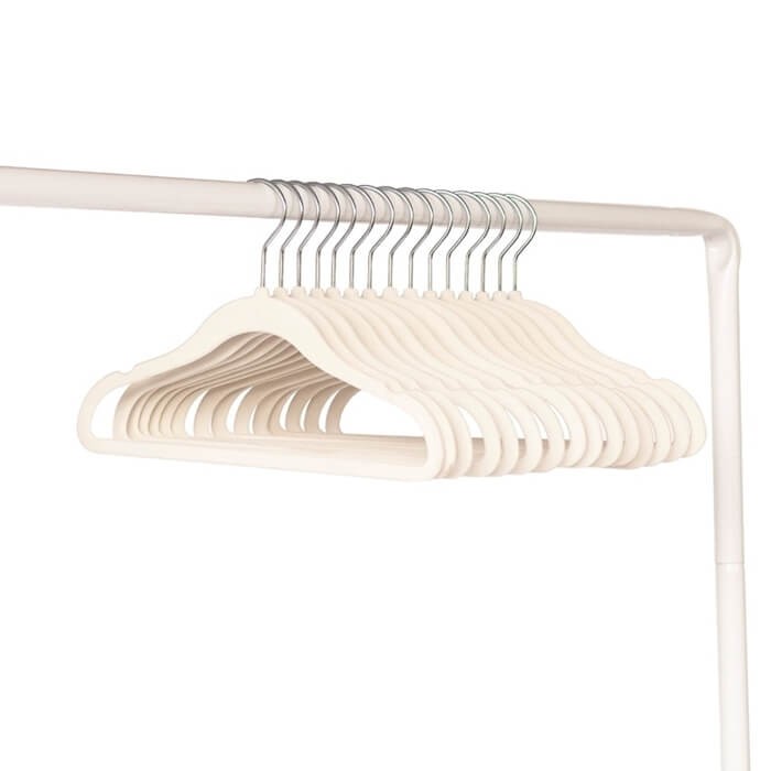 Wieszaki Welurowe dla Dzieci Cream 15 szt. / 3 Sprouts