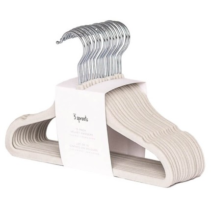 Wieszaki Welurowe dla Dzieci Gray 15 szt. / 3 Sprouts